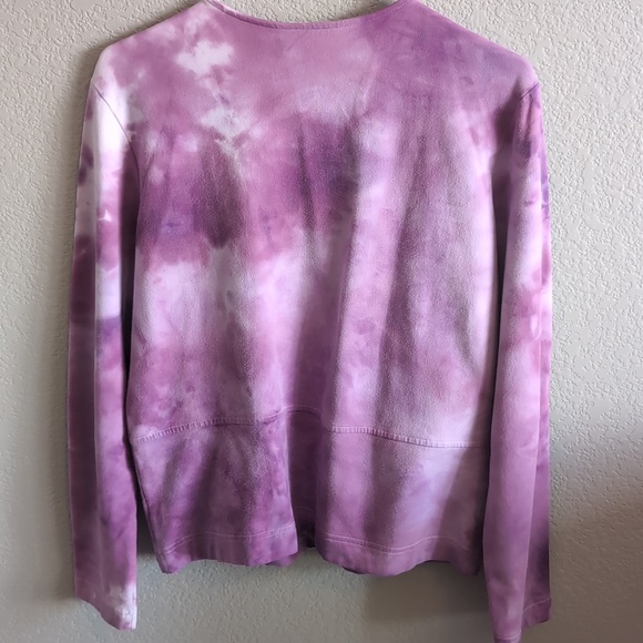 Talbots Purple Lavender Tie-Dye Athleisure Full Zip Jacket Size Small - Picture 5 of 6